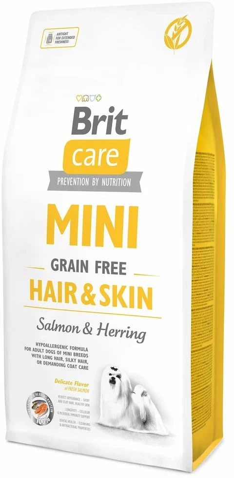 Brit Care Mini Grain Free Hair & Skin 7kg granule pro psy