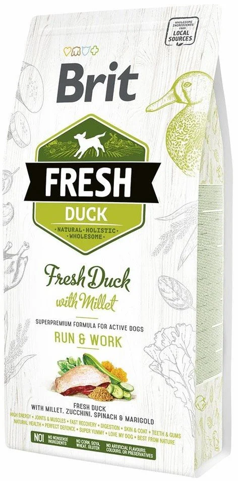 Brit Fresh Duck with Millet Active Run & Work 2,5kg granule pro psy
