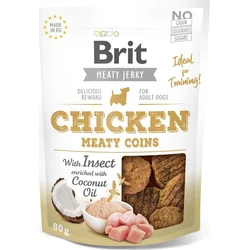Brit Jerky Chicken with Insect Meaty Coins 80g pamlsky pro psy
