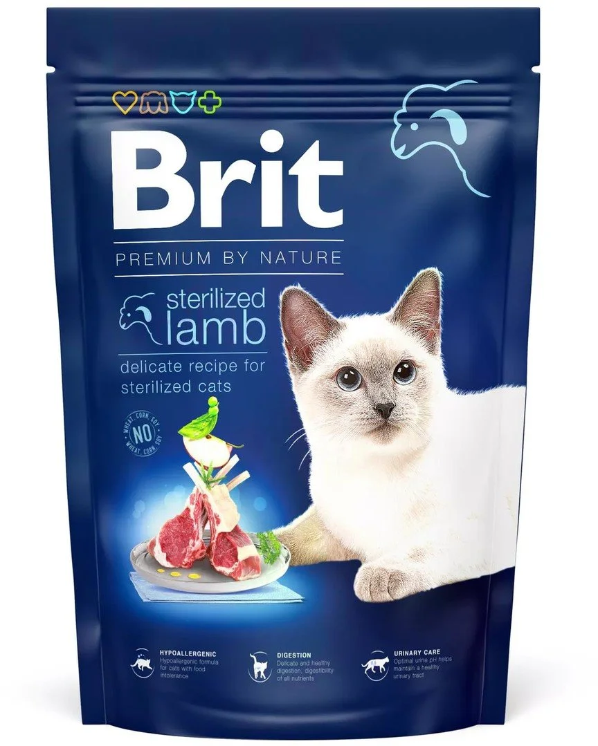 Brit Premium by Nature Cat. Sterilizované jahňacie mäso, 1,5 kg granúl pre mačky