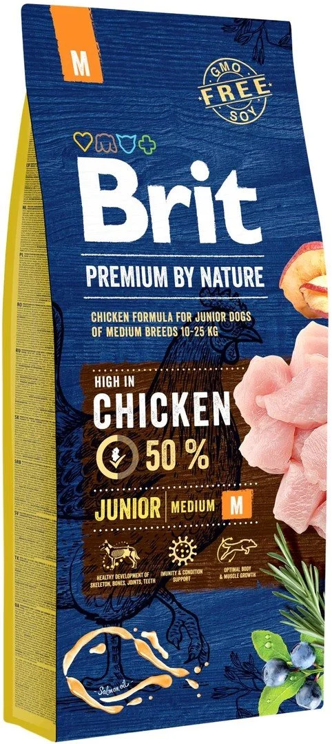 Brit Premium by Nature Junior M 15kg granule pre šteňatá