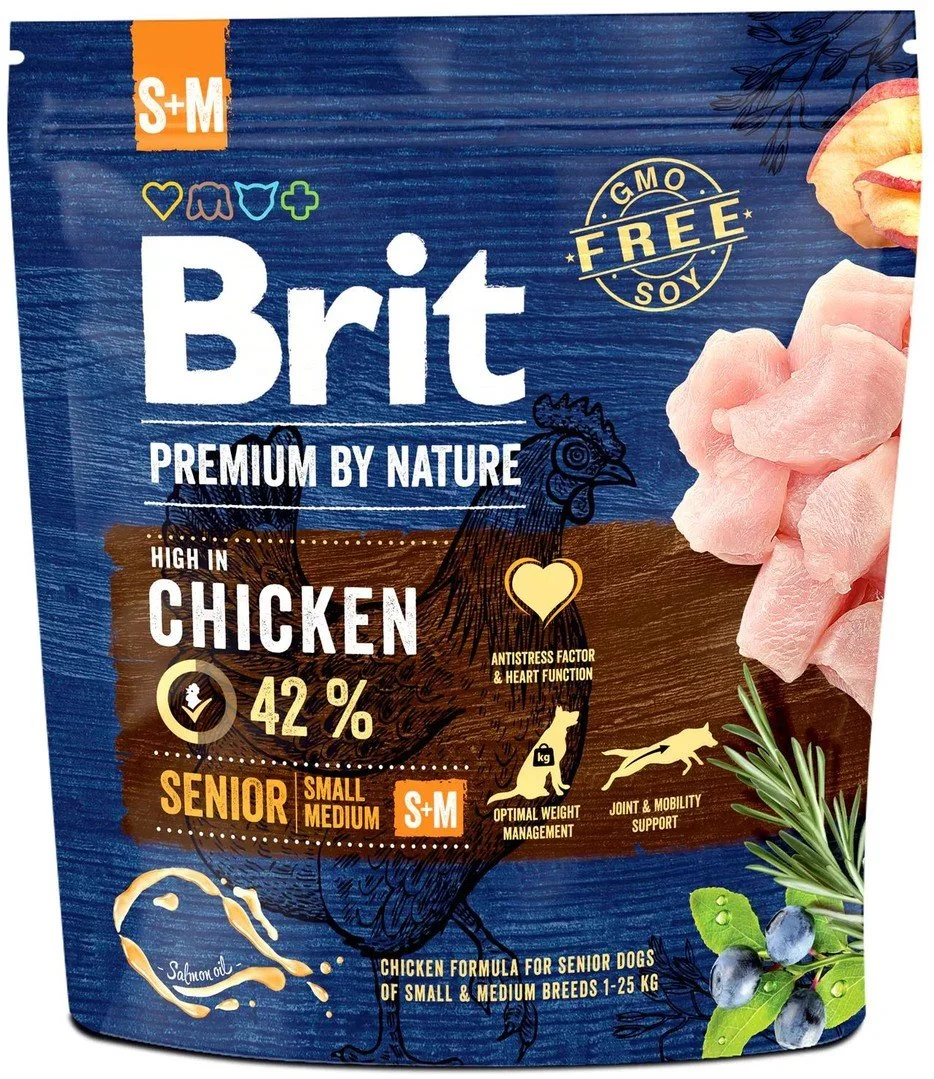 Brit Premium by Nature Senior S+M 1kg granule pro psy