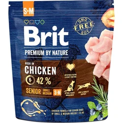 Brit Premium by Nature Senior S+M 1kg granule pro psy