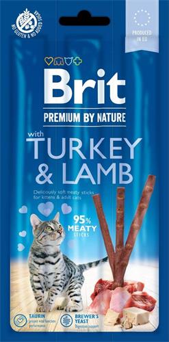 Brit Premium by Nature tyčinky pre mačky s morčacím a jahňacím mäsom (3 tyčinky)