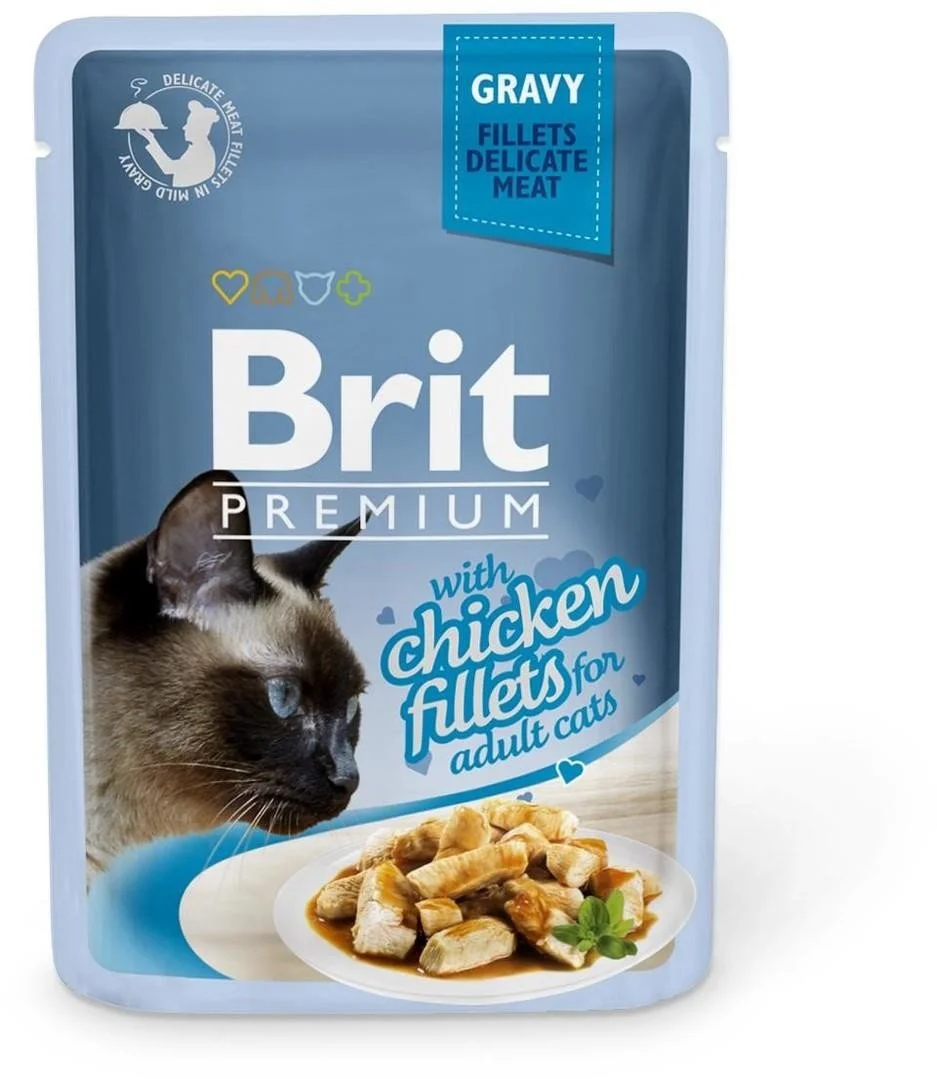 Brit Premium Cat Delicate Fillets in Gravy with Chicken 85g kapsičky pro kočky