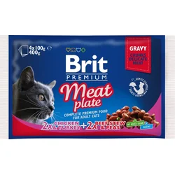 Brit Premium Cat Pouches Meat Plate 400g (4x100g) kapsičky pro kočky