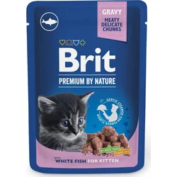 Brit Premium Cat Pouches whit White Fish Kitten 100g kapsičky pro koťata