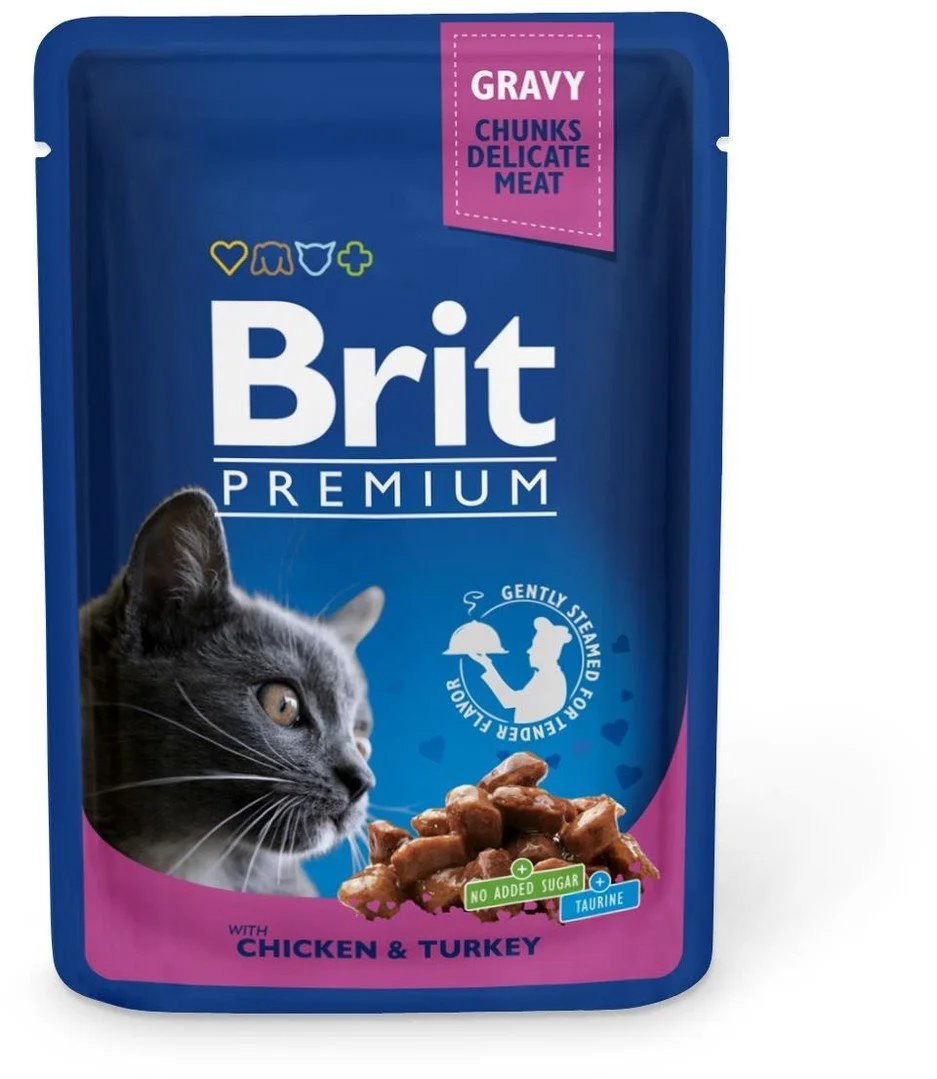 Brit Premium Cat Pouches with Chicken & Turkey 100g kapsičky pro kočky