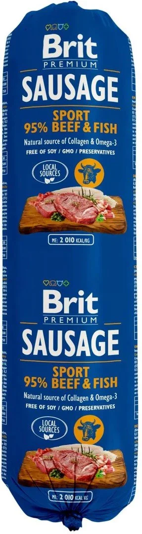 Brit Sausage Beef & Fish - Sport formula 800g salámy pro psy