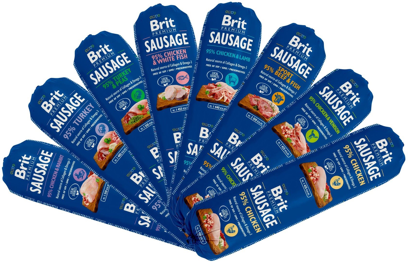 Brit Sausage Chicken & Venison 800g salámy pro psy