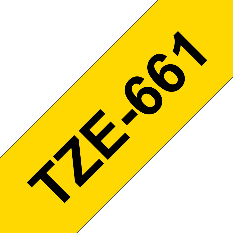 Brother TZ-661, žltá / čierna, (36mm, lamin.) TZe661