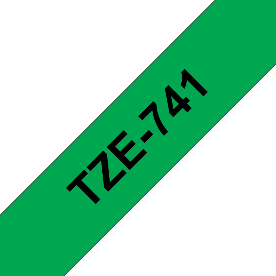 Brother TZ-741, zelená / čierna 1 ks (18mm, laminovaná) TZe741