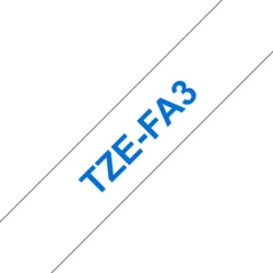 Brother TZe-FA3, zažehlovací páska, modrý tisk na bílé, šířka 12 mm TZEFA3 - Cartridge inkoustové
