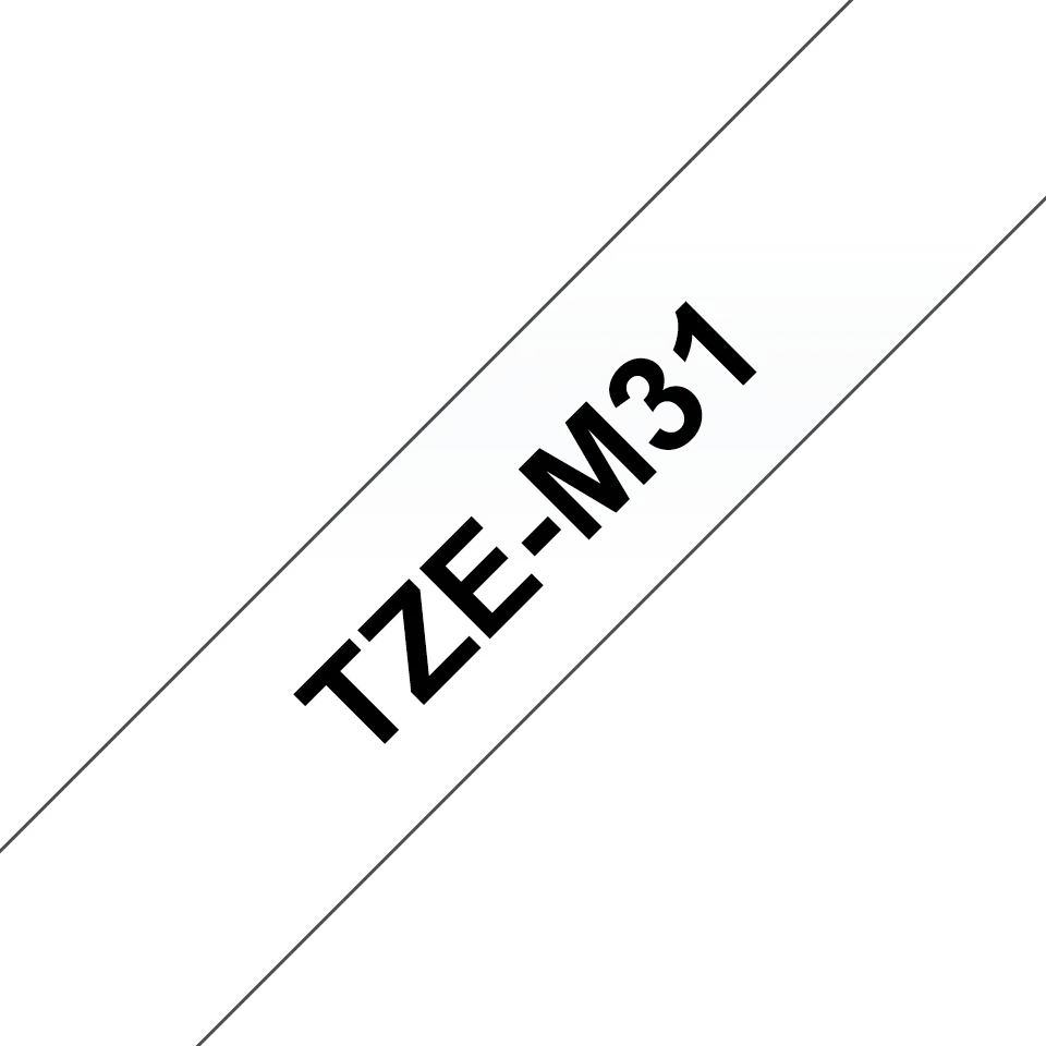 Brother TZe-M31, průsvitná matná/černá, laminovaná, šířka 12mm, délka 8m