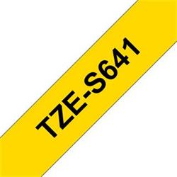 Brother TZe-S641, žlutá / černá (18mm, extr. adhez.) TZES641 - Cartridge inkoustové