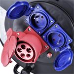 Bubnový predlžovací kábel Solight, 3 zásuvky, 400V + 230V, 25m gumový kábel 5x1,5mm2, IP44