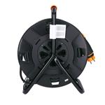 Bubnový predlžovací kábel Solight, 4 zásuvky, vonkajší, 50 m gumový kábel, 3x 1,5 mm2, IP44