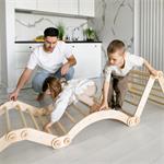 BusyKids Dřevěné domácí žebřiny s hrazdou nelakované