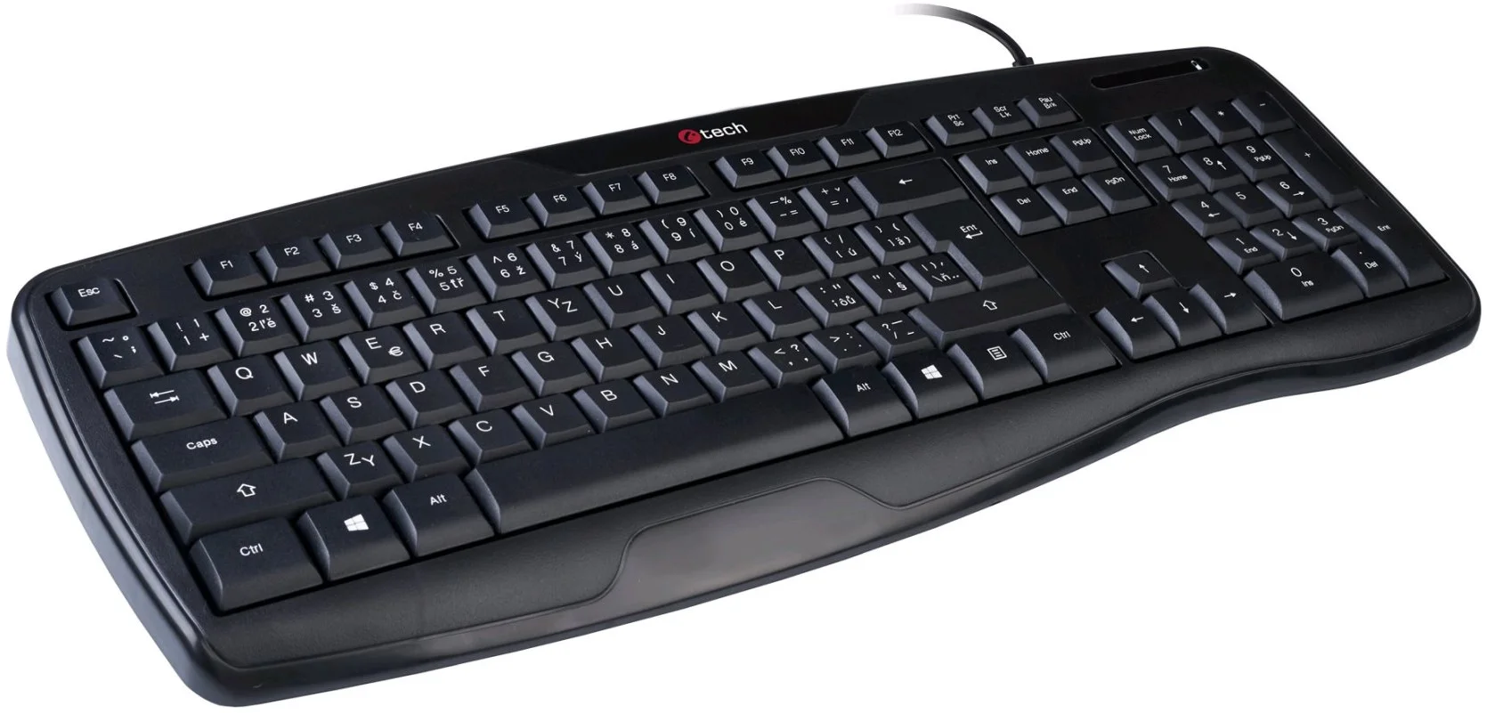 C-TECH KB-107 USB Ergo, čierna