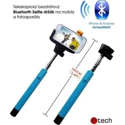 C-TECH MP107 modrý, Bluetooth selfie držák