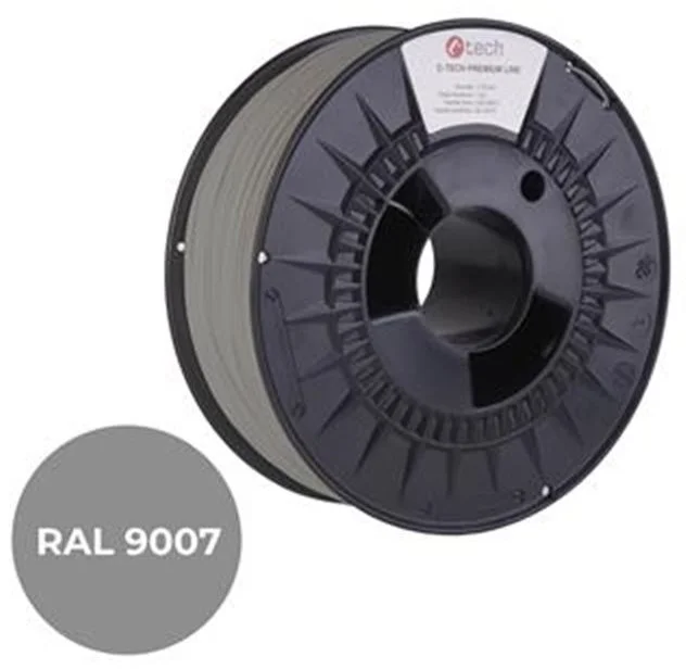 C-TECH PREMIUM LINE, PLA, šedý hliník, RAL9007, 1,75mm, 1kg