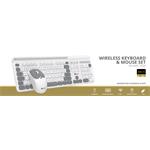 C-TECH Quallis WLKMC-05, bezdrôtová kombinovaná súprava s myšou, biela, USB, CZ/SK