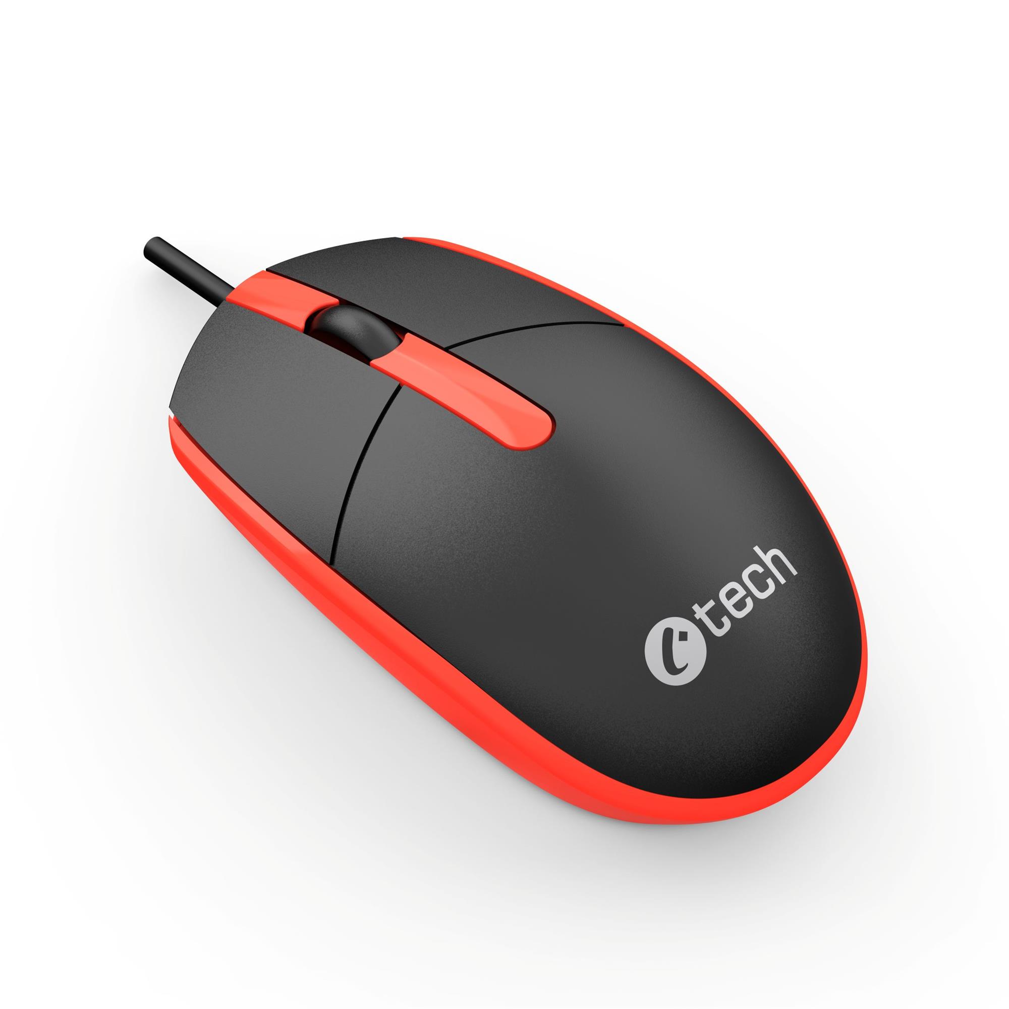 C-TECH WM-10, černočervená, USB