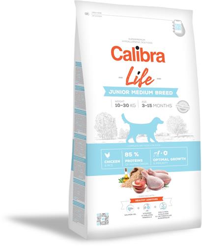Calibra Dog Life Junior Medium Breed Chicken 12kg granule pro štěňata