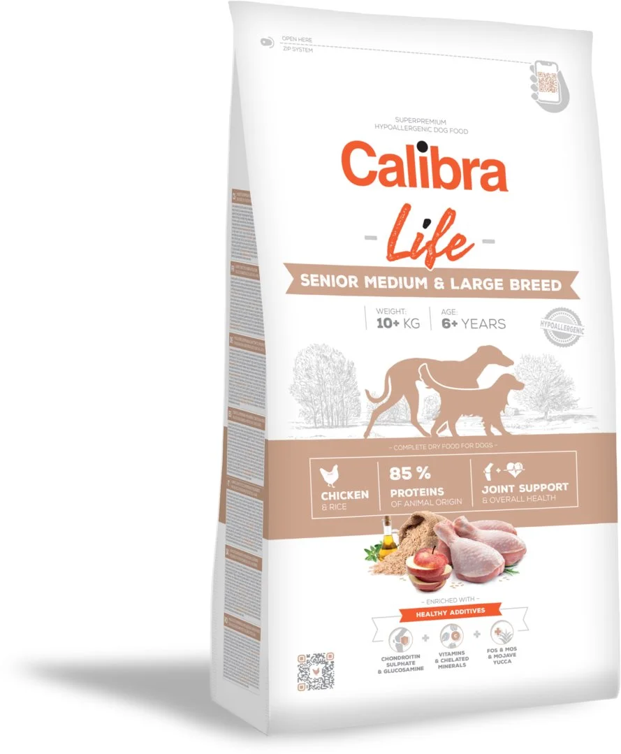 Calibra Dog Life Senior Medium&Large Chicken 12kg granule pro psy