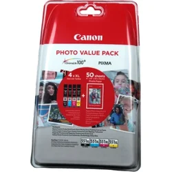 Canon CLI-551 XL C/ M/ Y/ BK Multi pack + 50x PP-201 6443B006