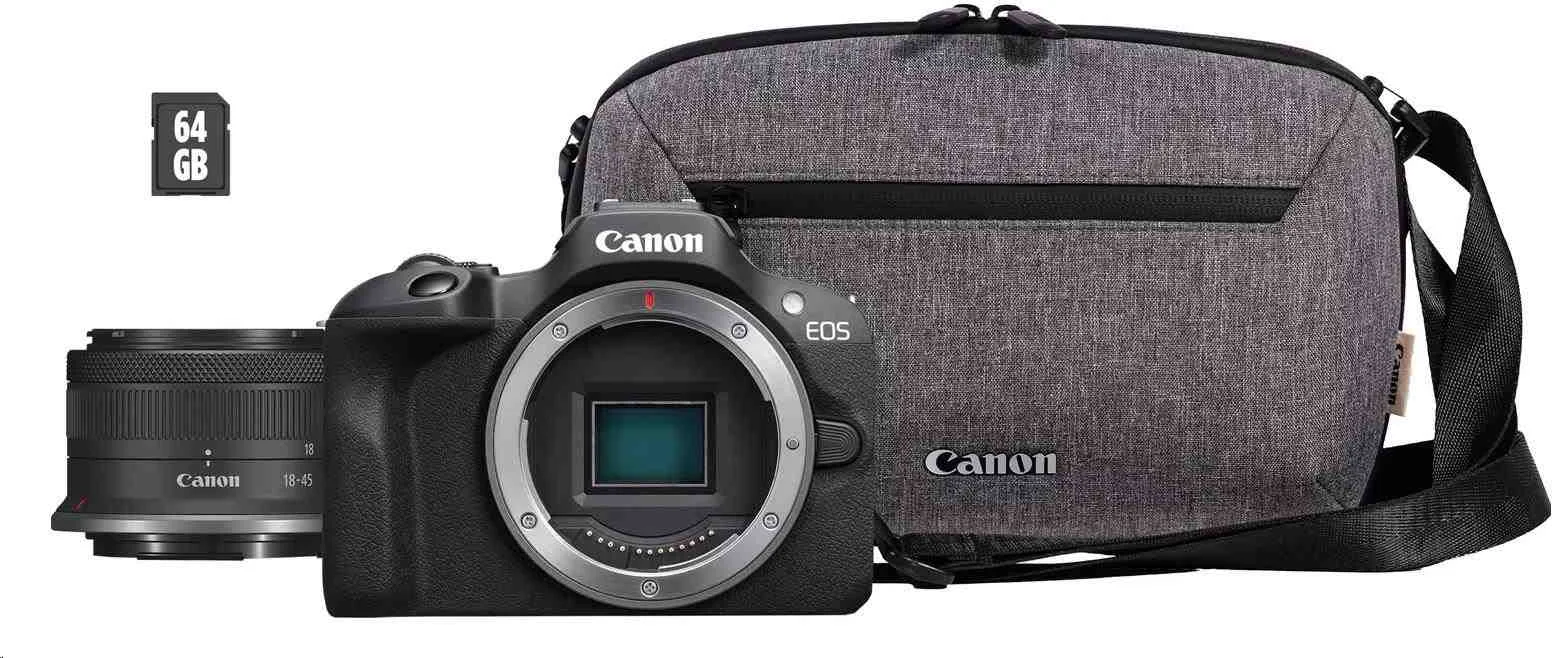 Canon EOS R100 + RF-S 18-45mm IS STM + pouzdro + SD (Travel Kit)