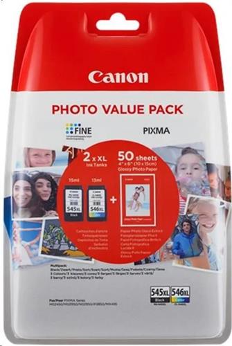 Canon PG-545 xl + CL-546 xl, Multi-Pack + 50x GP-501