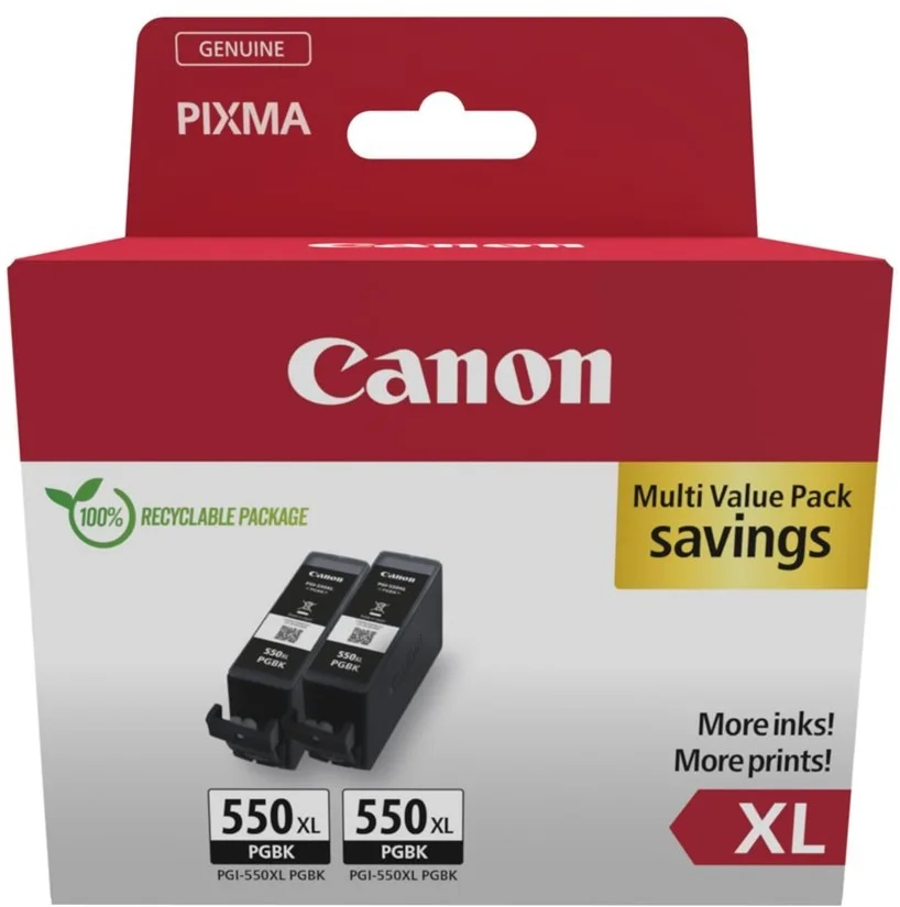 Canon PGI-550 XL PGBK Twin pack, čierna, originál
