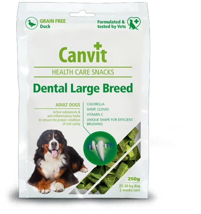 Canvit Snacks Dental Large Breed-Duck 250g pamlsek pro psy