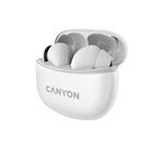 CANYON Bezdrátová stereo sluchátka True Wireless TWS-5 bílá