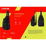 CANYON CB-2 batoh, 35 x 17 x 7cm, 3.5L, 3+2 kapsy, dešti odolný, černý