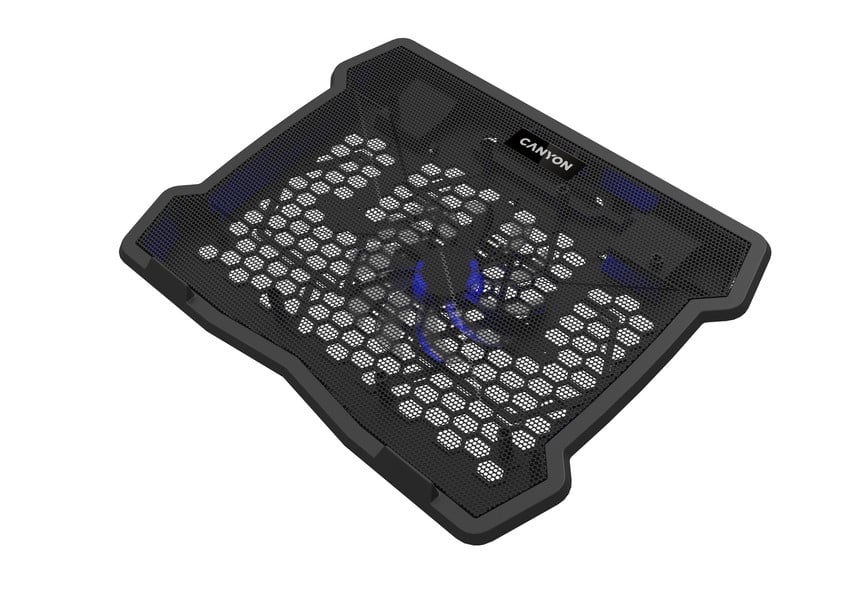 CANYON Chladiaca podložka NS02 pre notebooky s uhlopriečkou 10–15,6", LED podsvietenie, 1 ventilátor, 340 × 265 × 30 mm