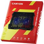 CANYON Chladiaca podložka NS03 pre notebooky s uhlopriečkou 10–15,6", LED podsvietenie, 2 ventilátory, 340 × 265 × 30 mm