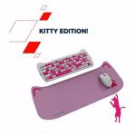 CANYON Kitty edice HSET-W6, bezdrátový SET klávesnice + myš + ochranné pouzdro + podložka, šedofialová