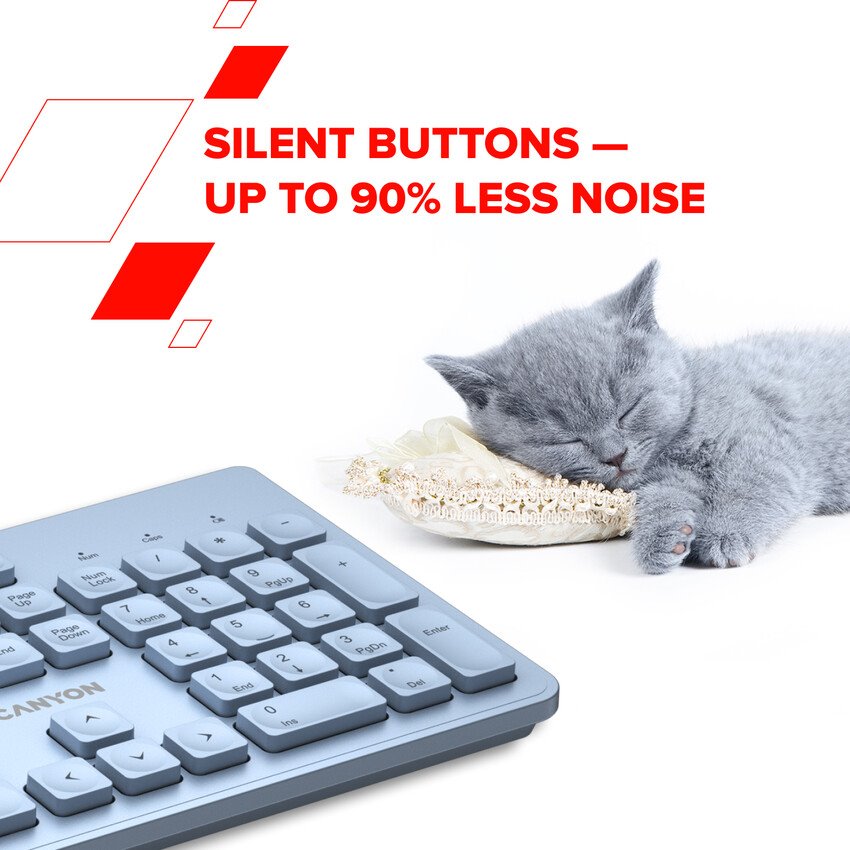 CANYON klávesnice HKB-W01 CS modrá