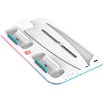 CANYON multifunkční chladící stojan pro PS5, nabíjení 2 PS5 ovladačů, bílý