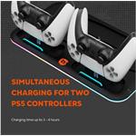 CANYON multifunkční chladící stojan pro PS5, nabíjení 2 PS5 ovladačů, RGB podsvícení, černý