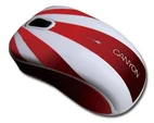 CANYON myš laserová bezdrátová USB černo-stříbrná, 3tl. 800/1600dpi, podložka