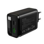 CANYON OnCharge 65RC Build-In Cable USB-C 65W 1xPD 1xQC EU Black nabíječka