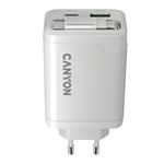 CANYON OnCharge 65RC Zabudovaný kábel USB-C 65W 1xPD 1xQC EU Biela nabíjačka