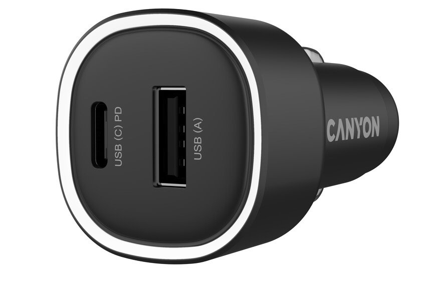 CANYON OnDrive 48 PD48W USB-A+USB-C čierna nabíjačka do auta