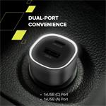 CANYON OnDrive 48 PD48W USB-A+USB-C čierna nabíjačka do auta