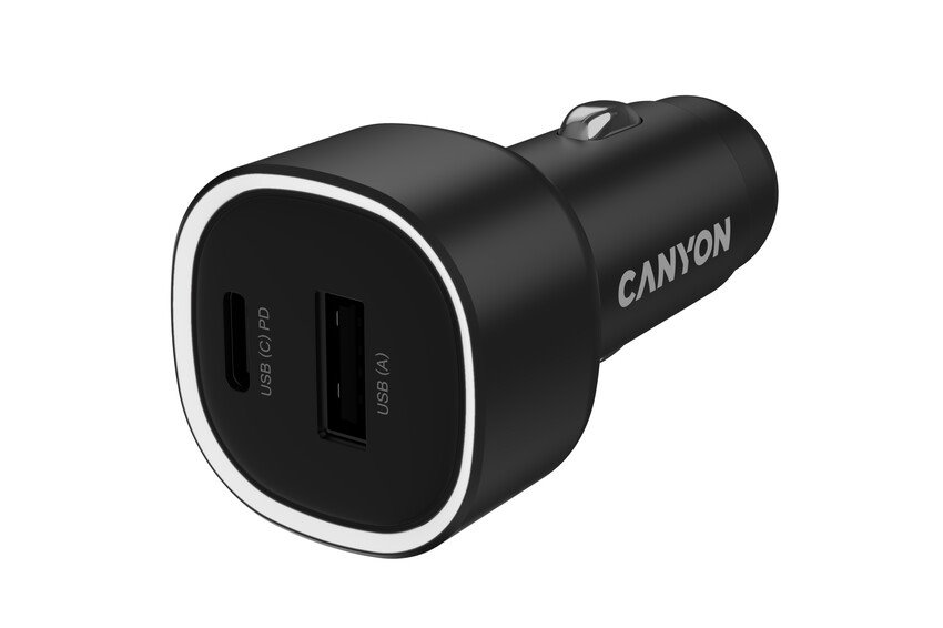 CANYON OnDrive 48 PD48W USB-A+USB-C čierna nabíjačka do auta