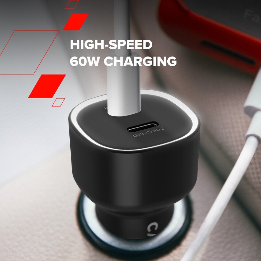CANYON OnDrive 60 PD 60W 2xUSB-C Black nabíječka do auta