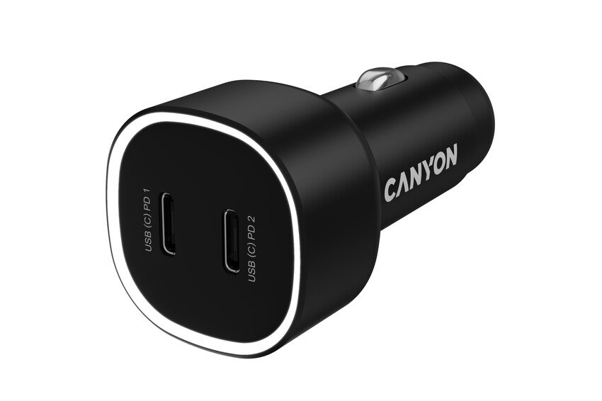CANYON OnDrive 60 PD 60W 2xUSB-C Čierna nabíjačka do auta